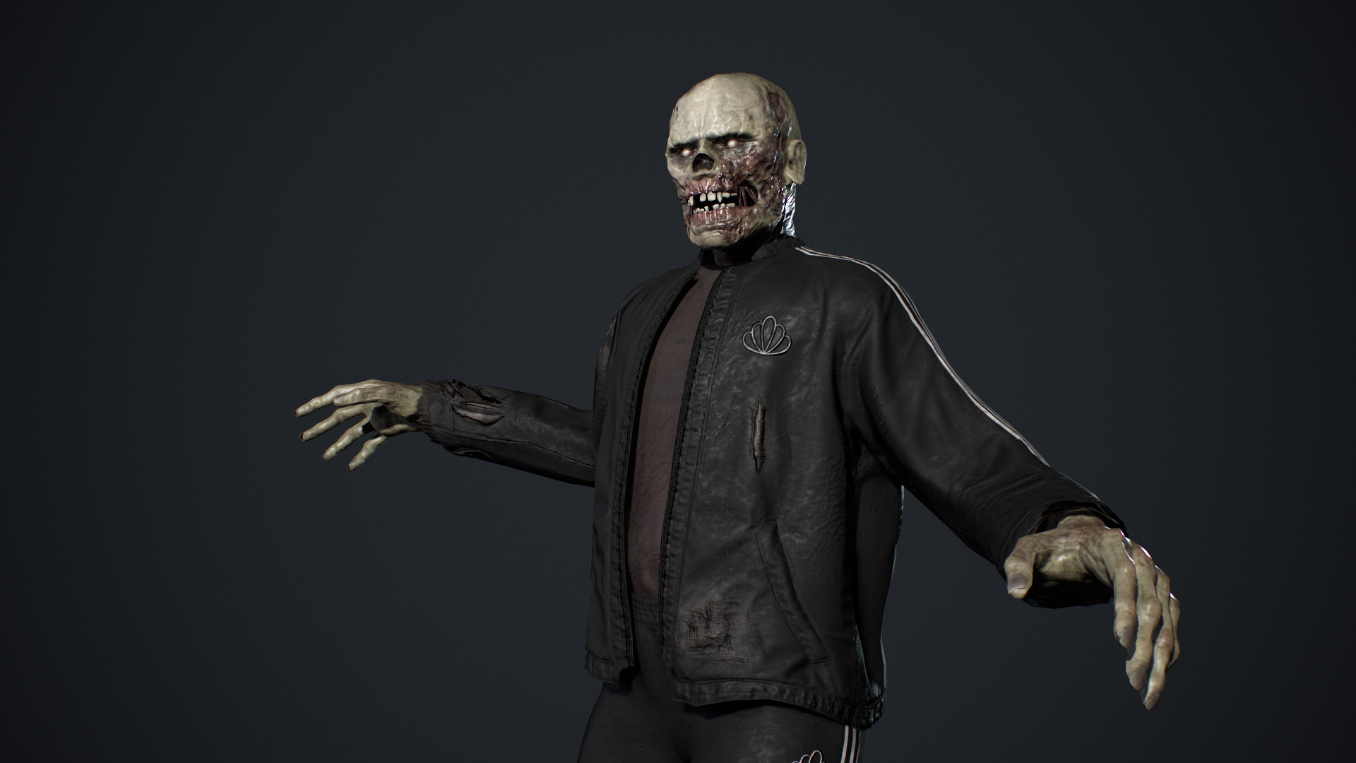 Zombie Gopnik Low-poly 3D model_10