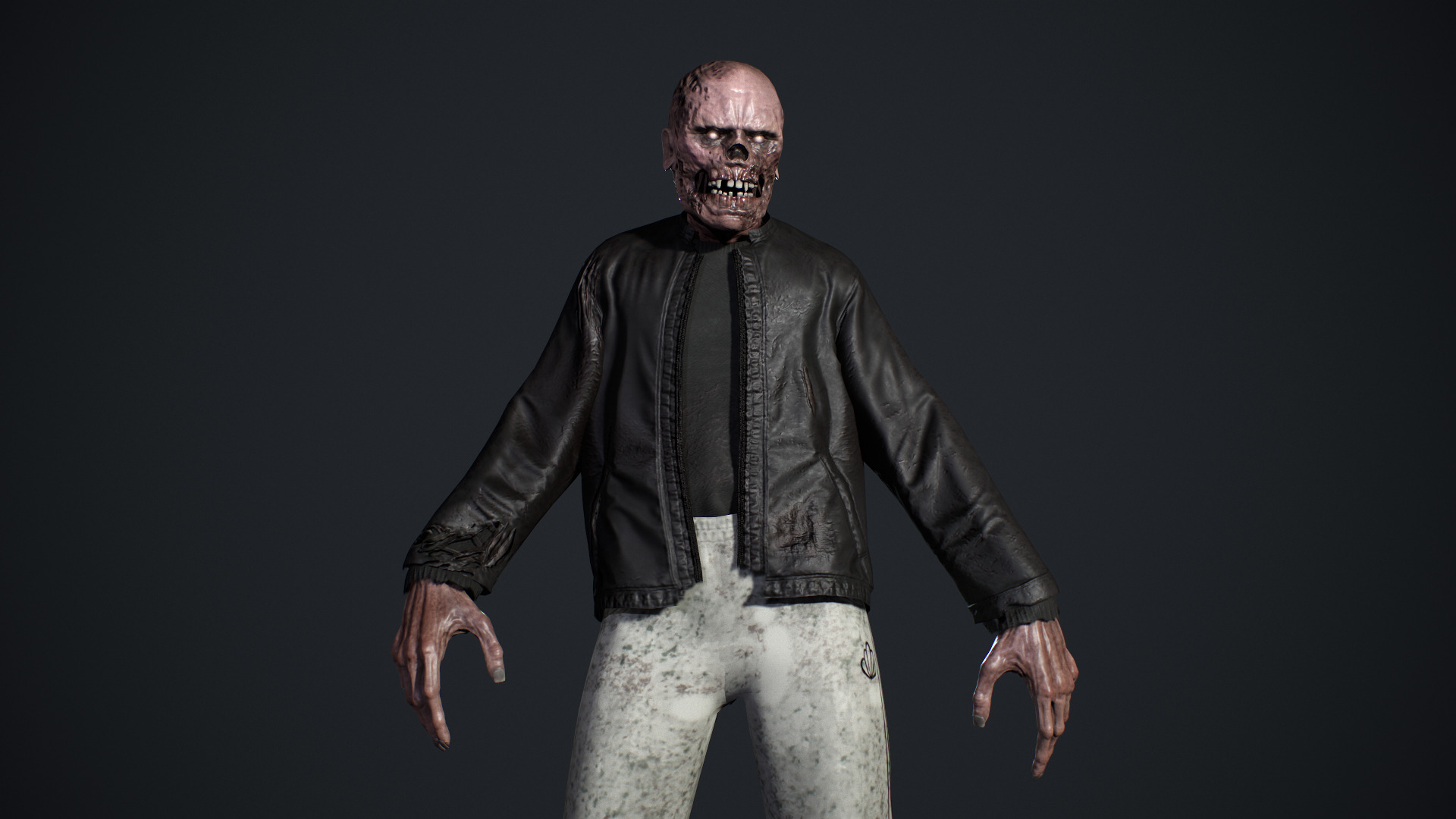 Zombie Gopnik Low-poly 3D model_14