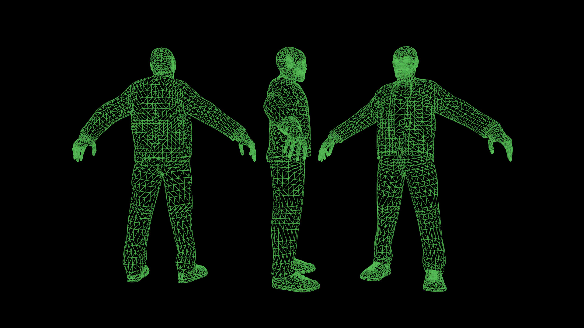 Zombie Gopnik Low-poly 3D model_6