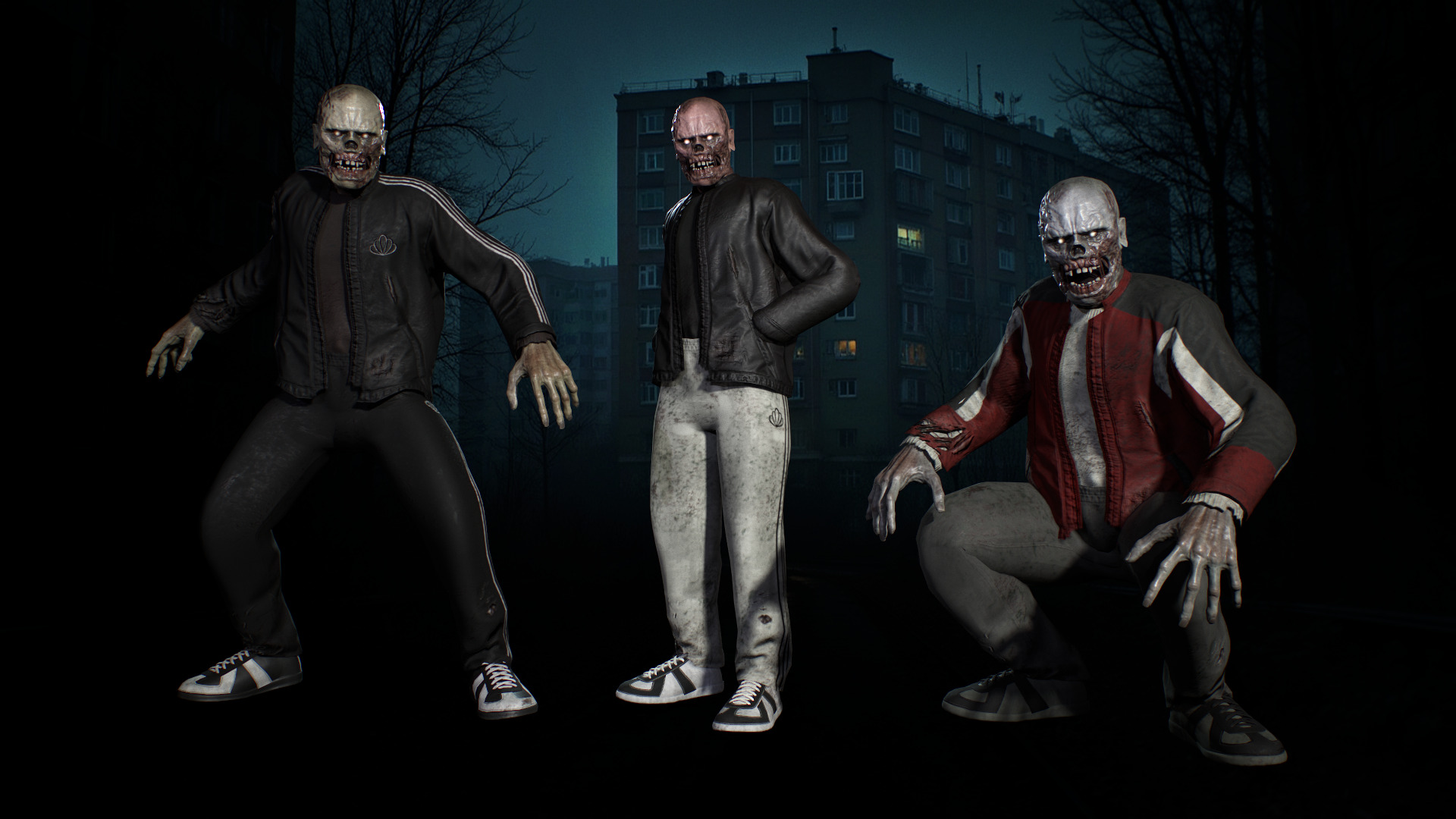 Zombie Gopnik Low-poly 3D model_2