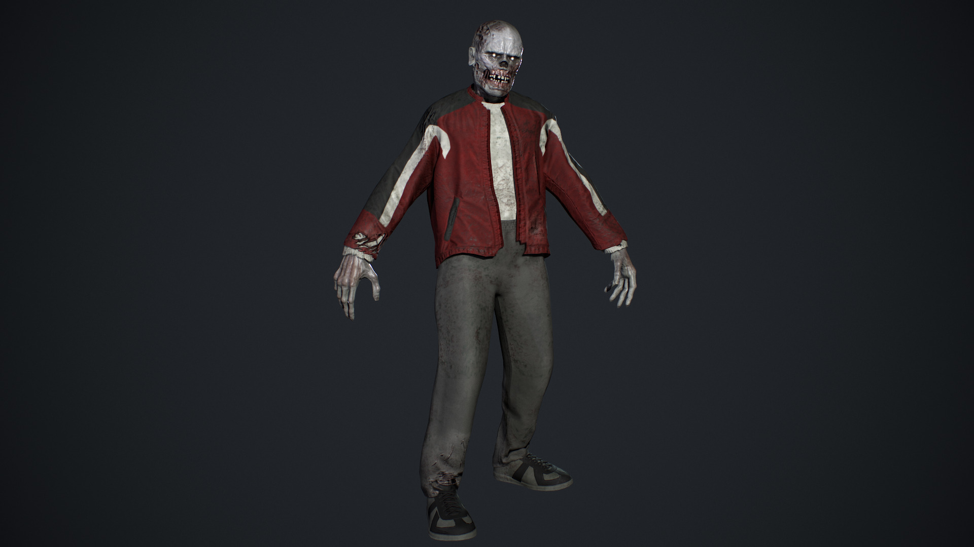 Zombie Gopnik Low-poly 3D model_11