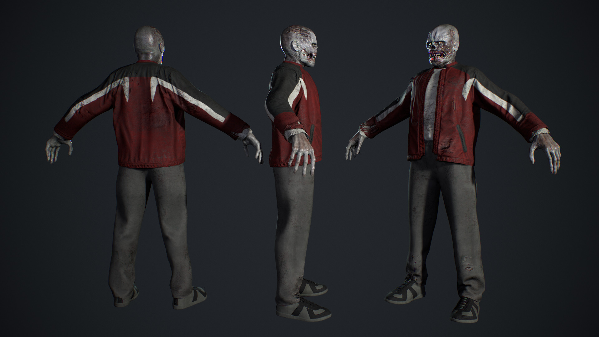 Zombie Gopnik Low-poly 3D model_5