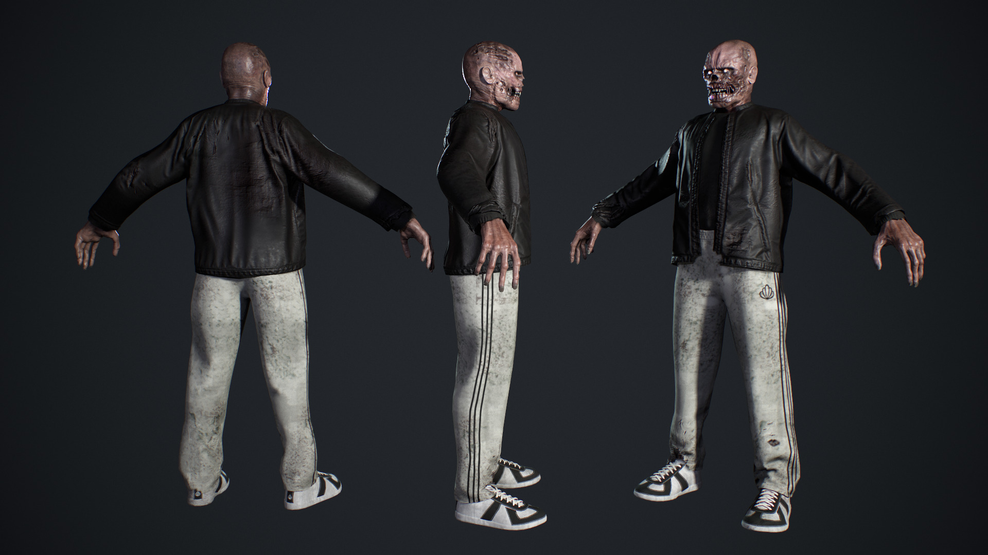 Zombie Gopnik Low-poly 3D model_4
