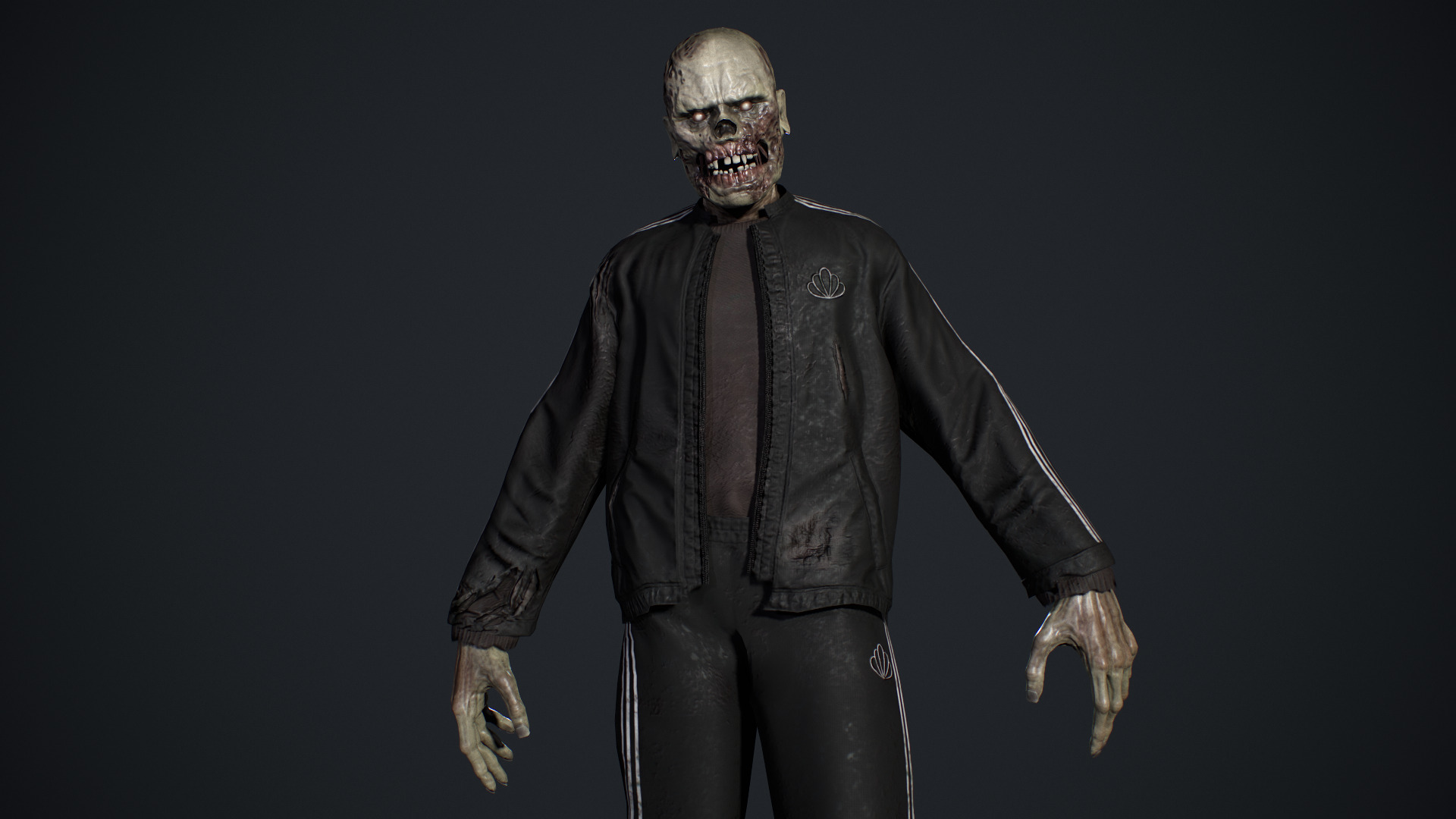 Zombie Gopnik Low-poly 3D model_9