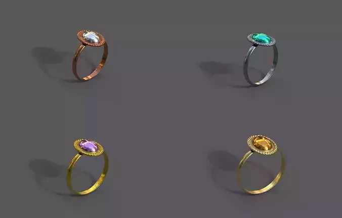 High-Quality 3D Ring Model Pack 4