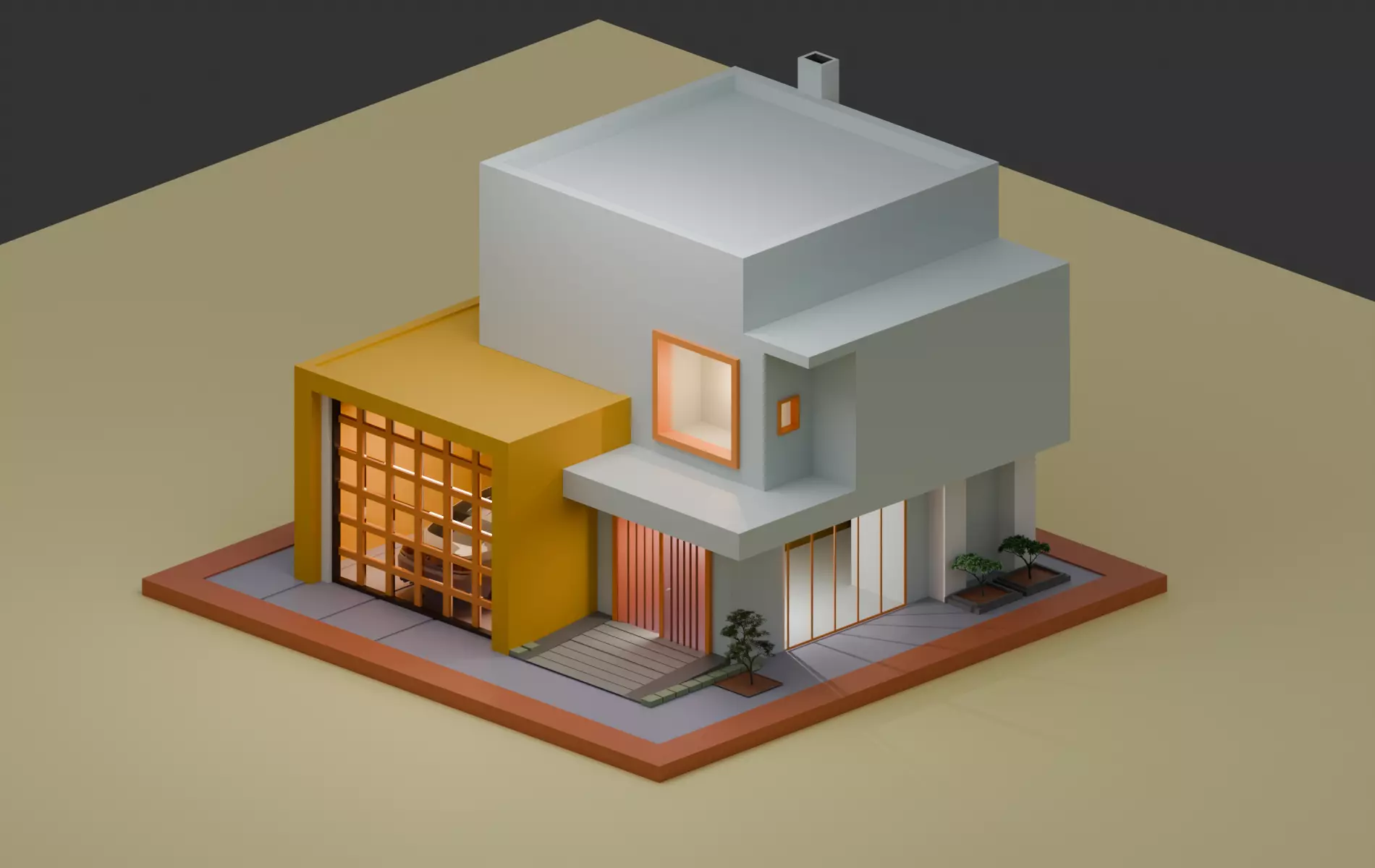 Stylized Low Poly House - Game Ready Low-poly 3D model_0