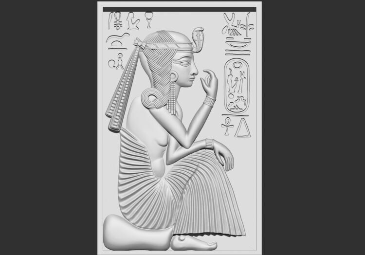 Egyptian Ramses Ramesses II child steel relief 3d model stl 3D print model_7