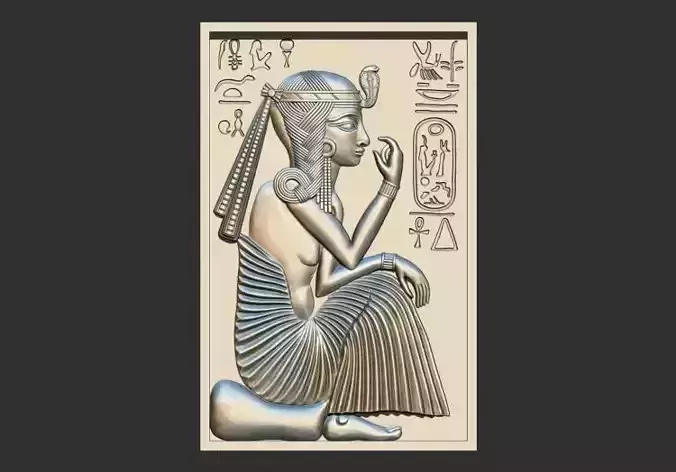 Egyptian Ramses Ramesses II child steel relief 3d model stl