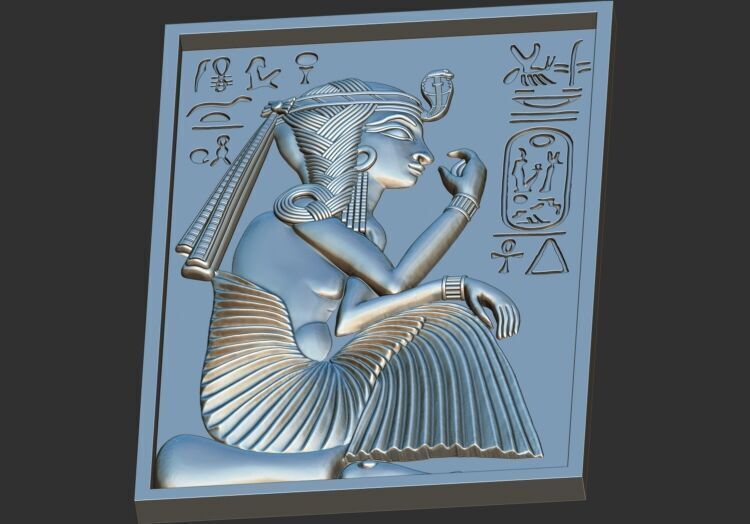Egyptian Ramses Ramesses II child steel relief 3d model stl 3D print model_5