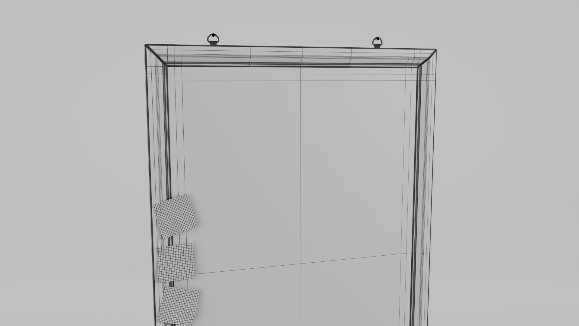 Customizable Wall-Mounted Blackboard - Tall Wooden Writing Board Low-poly 3D model_15