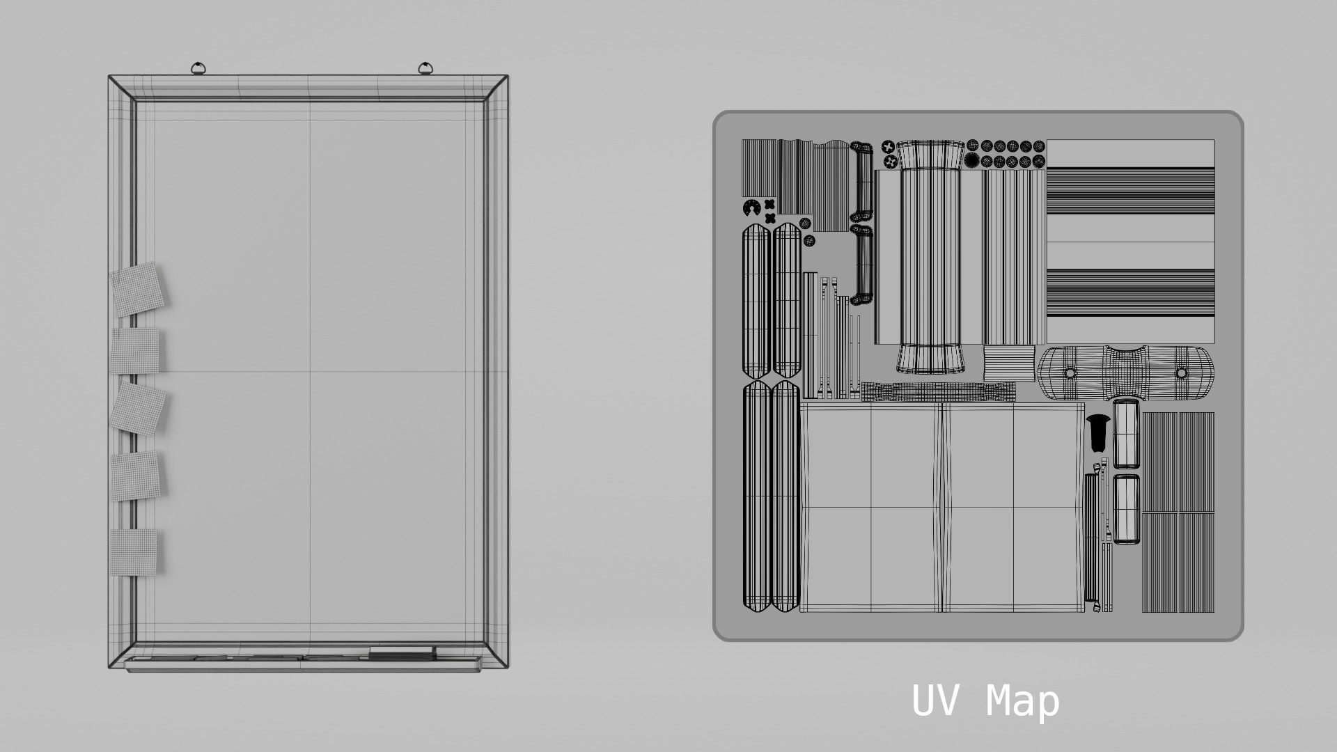 Customizable Wall-Mounted Blackboard - Tall Wooden Writing Board Low-poly 3D model_17