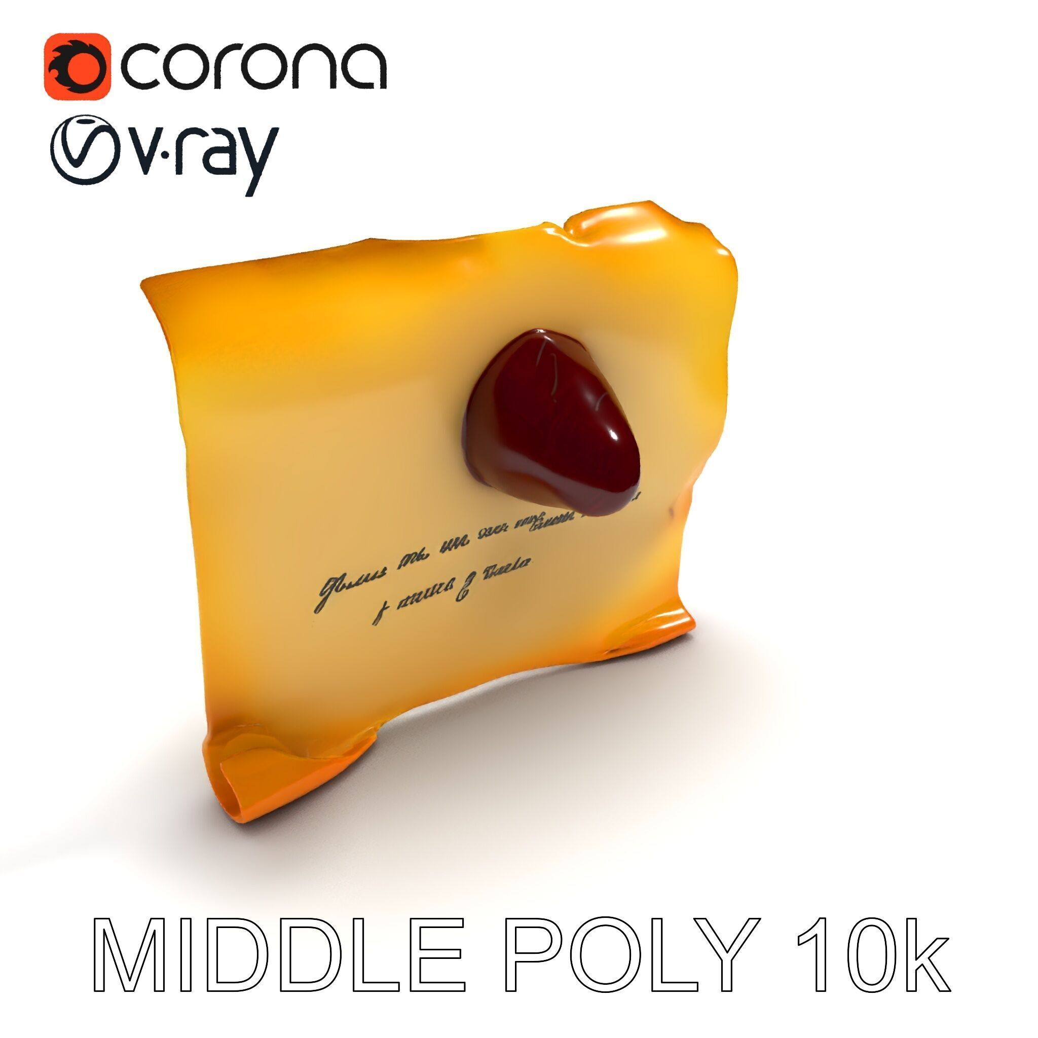 Antique Scroll with Wax Seal Model Pack Low-poly 3D model_25