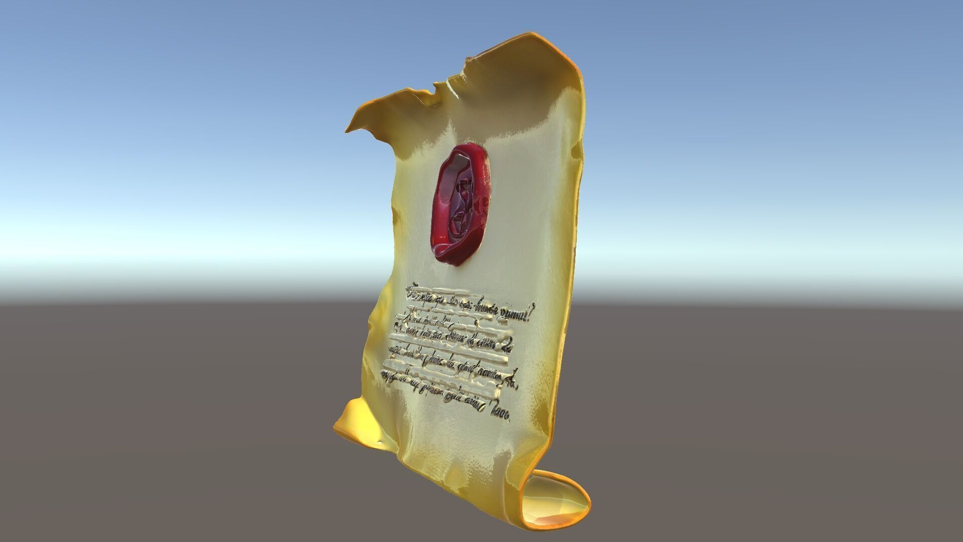 Antique Scroll with Wax Seal Model Pack Low-poly 3D model_5