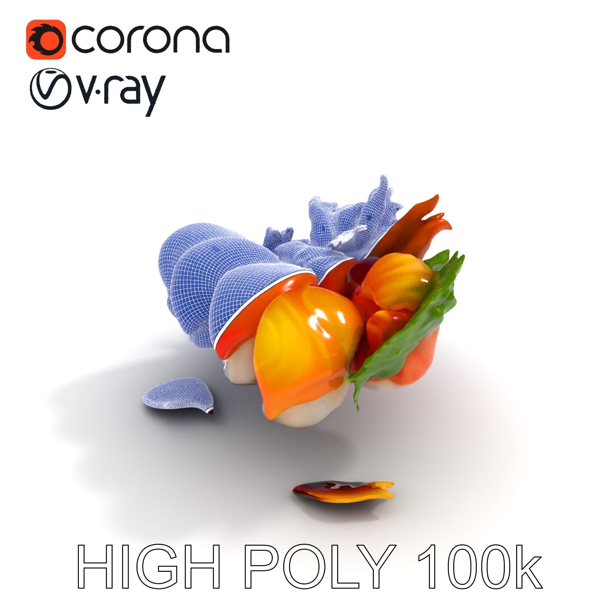 Gourmet Sushi Plate D Model Pack Low-poly 3D model_8