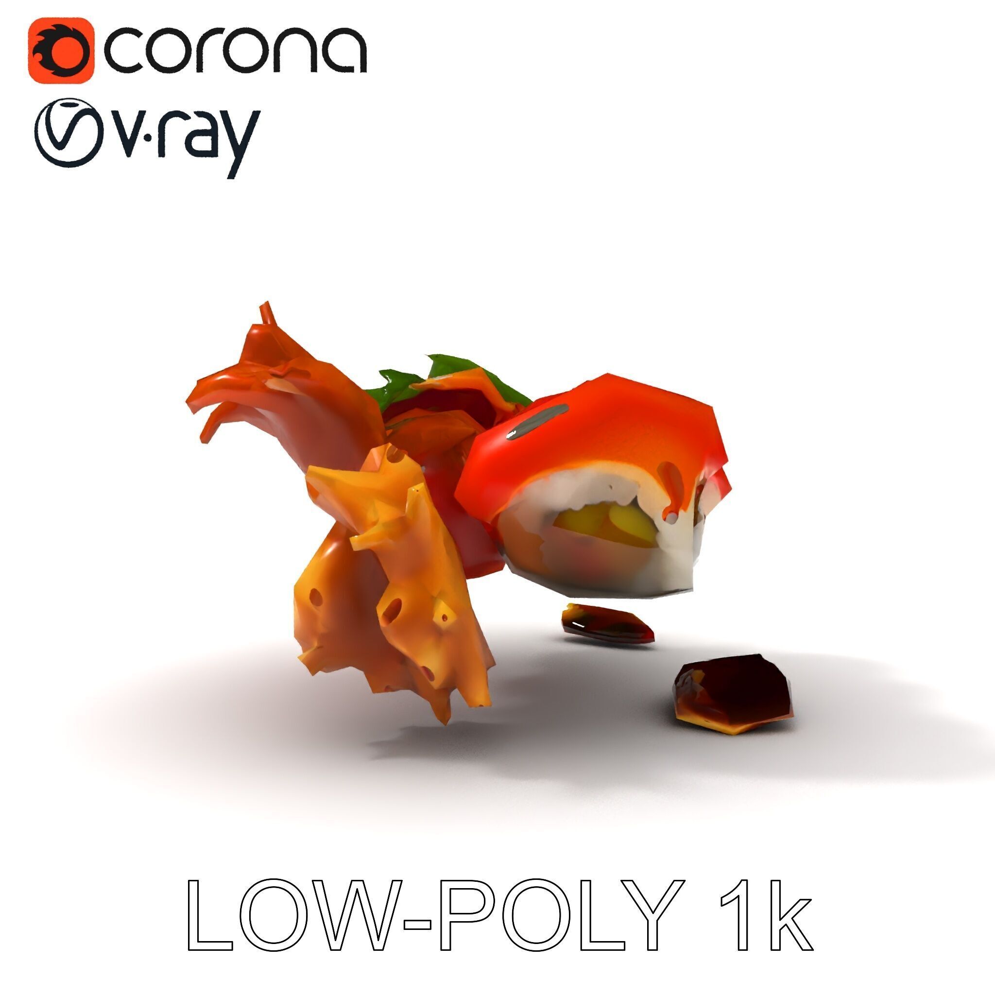 Gourmet Sushi Plate D Model Pack Low-poly 3D model_30