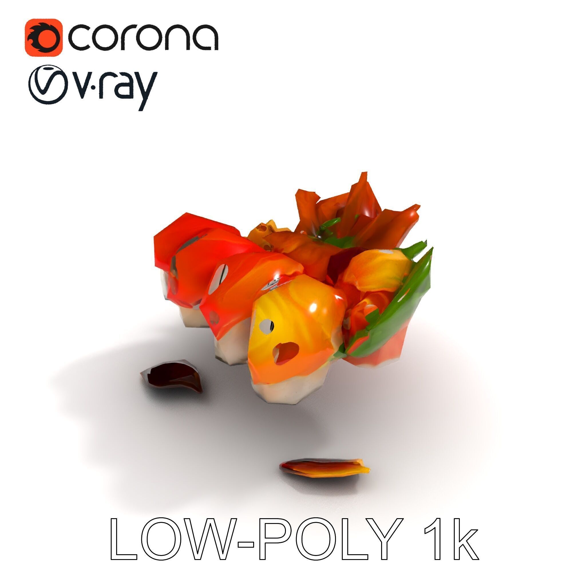 Gourmet Sushi Plate D Model Pack Low-poly 3D model_7