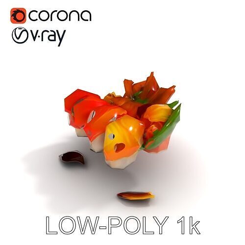 Gourmet Sushi Plate D Model Pack Low-poly 3D model 7