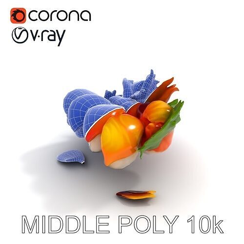 Gourmet Sushi Plate D Model Pack Low-poly 3D model 6