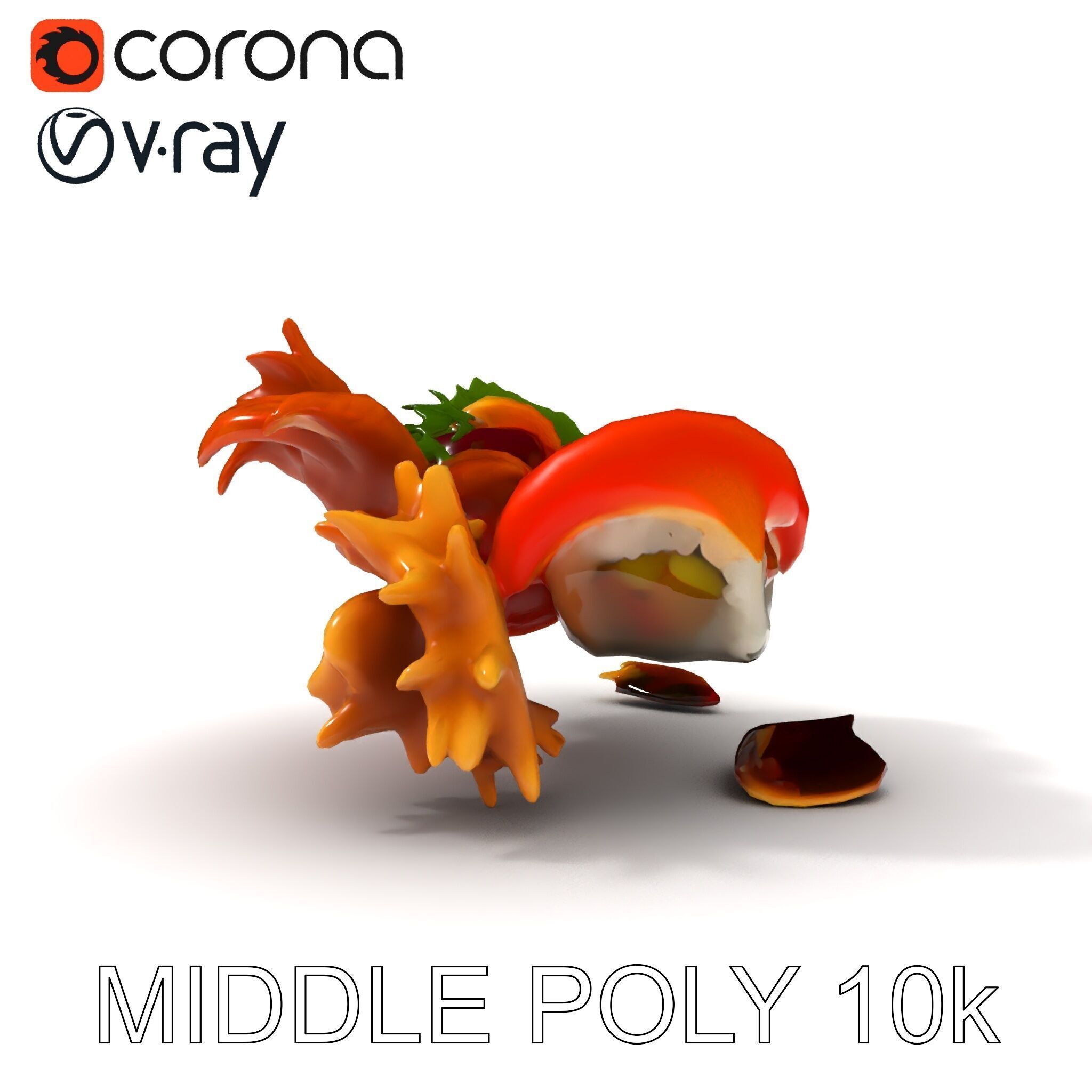 Gourmet Sushi Plate D Model Pack Low-poly 3D model_29