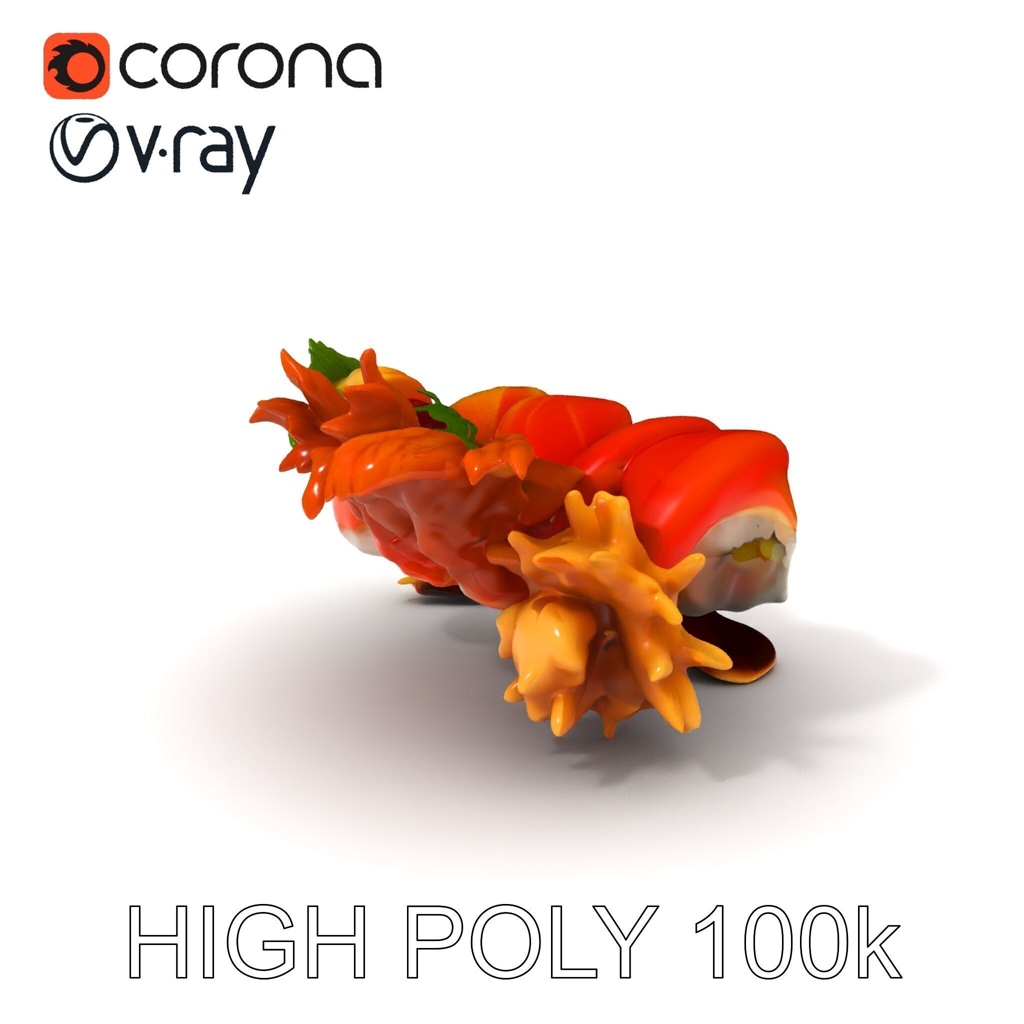 Gourmet Sushi Plate D Model Pack Low-poly 3D model_3