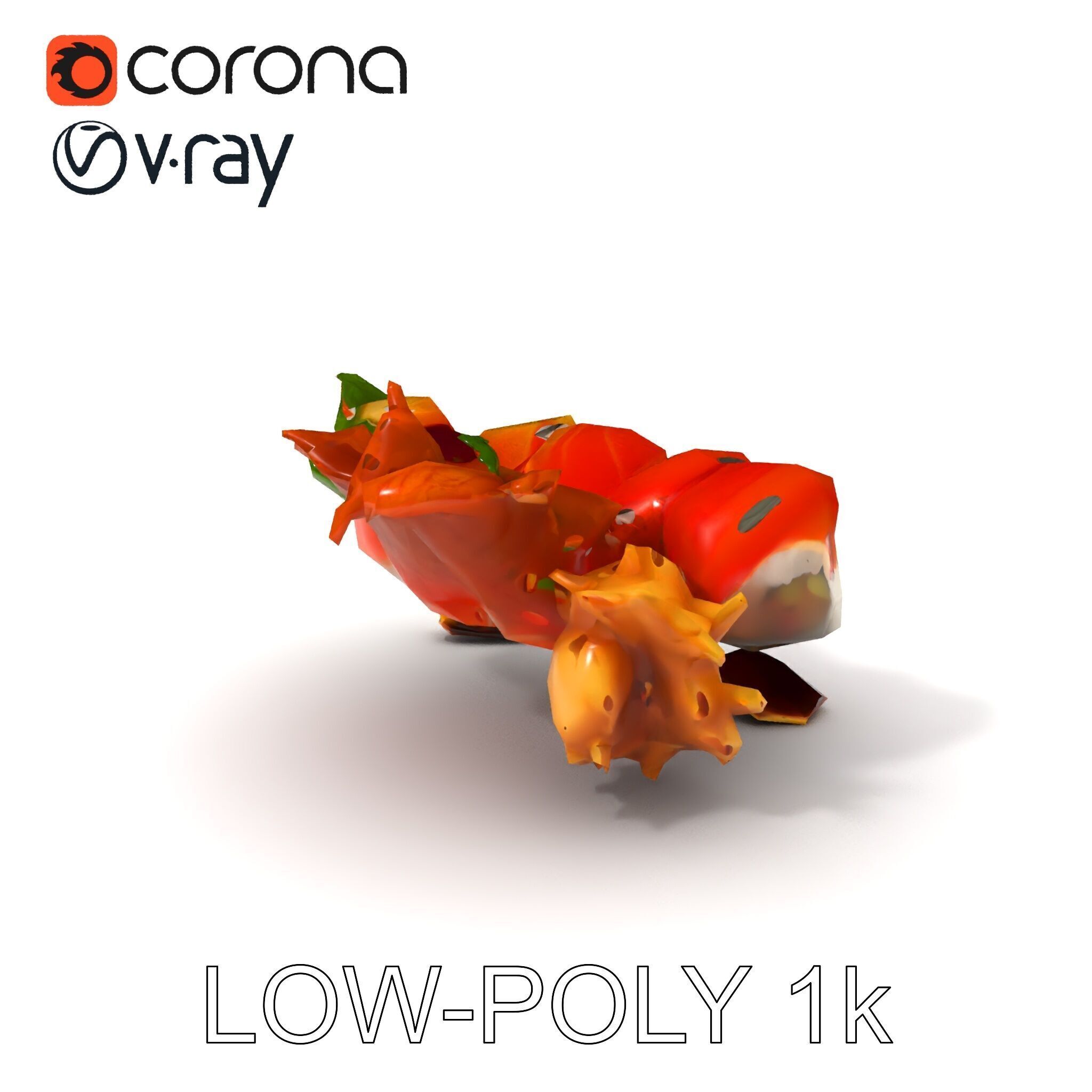 Gourmet Sushi Plate D Model Pack Low-poly 3D model_33