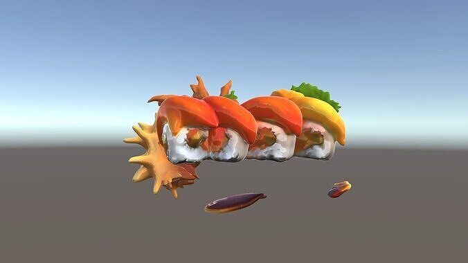 Gourmet Sushi Plate D Model Pack Low-poly 3D model 5