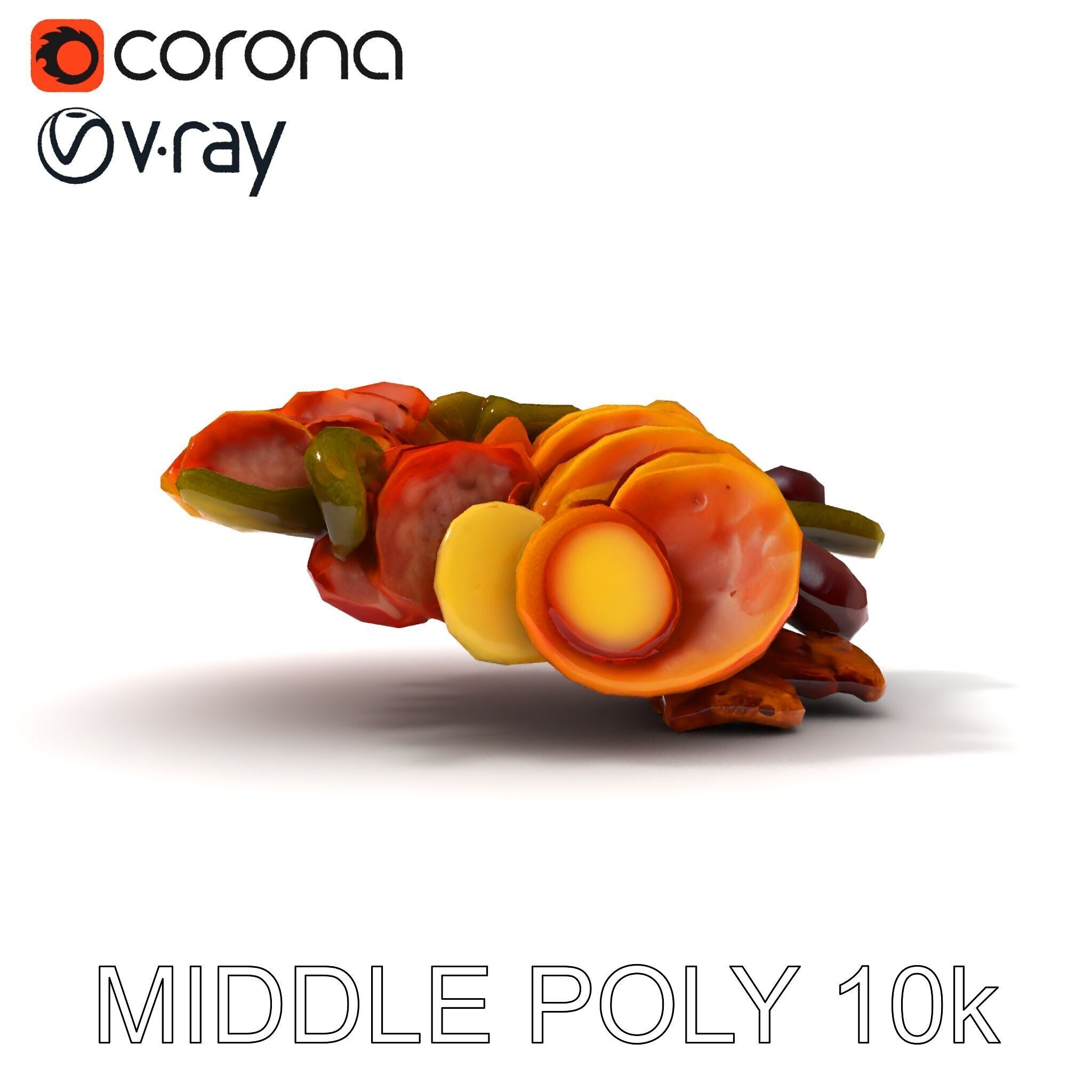 Charcuterie Platter D Model Pack Low-poly 3D model_28