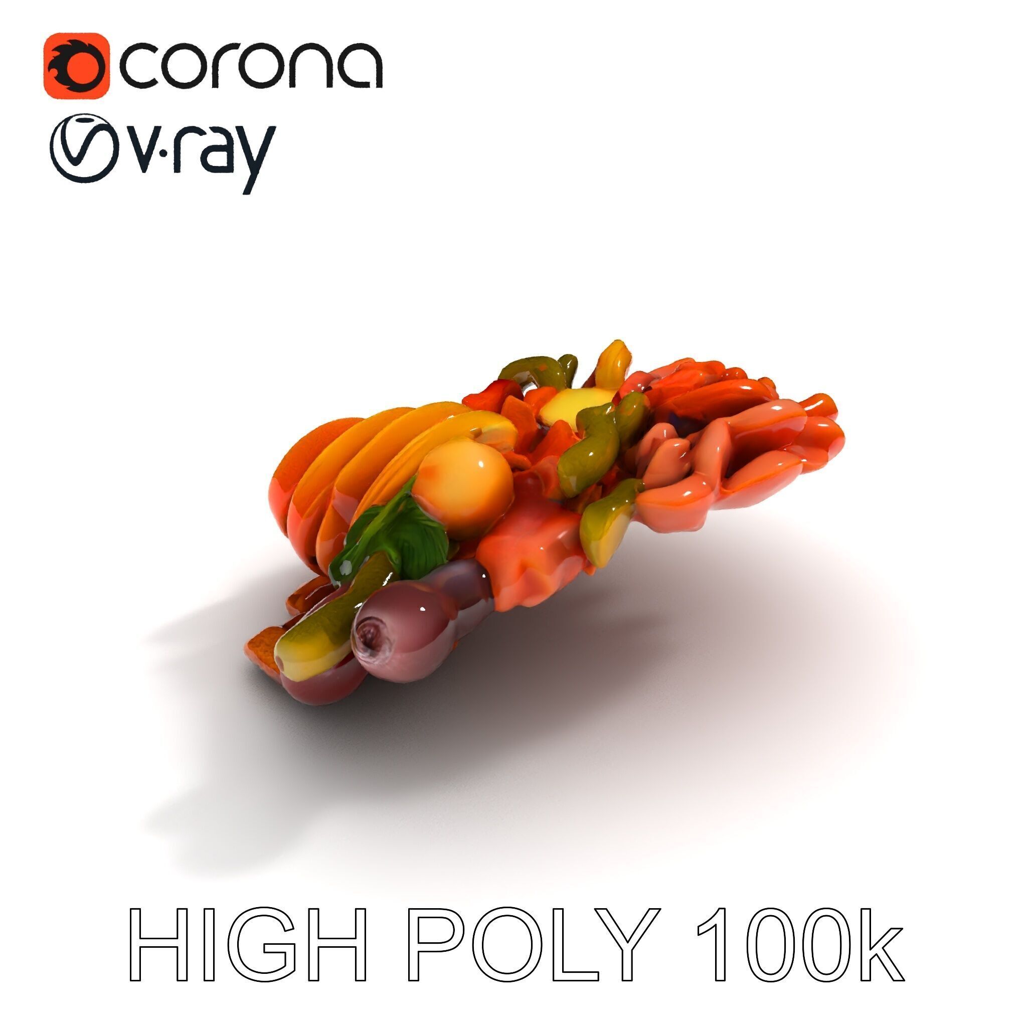 Charcuterie Platter D Model Pack Low-poly 3D model_22