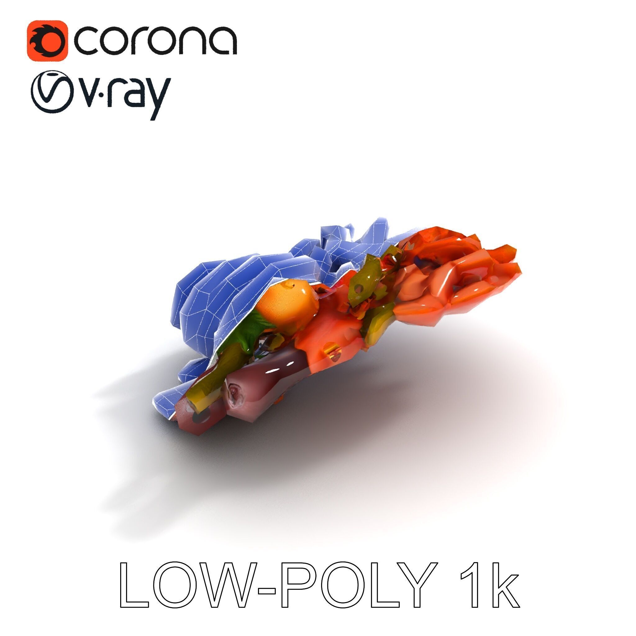 Charcuterie Platter D Model Pack Low-poly 3D model_7