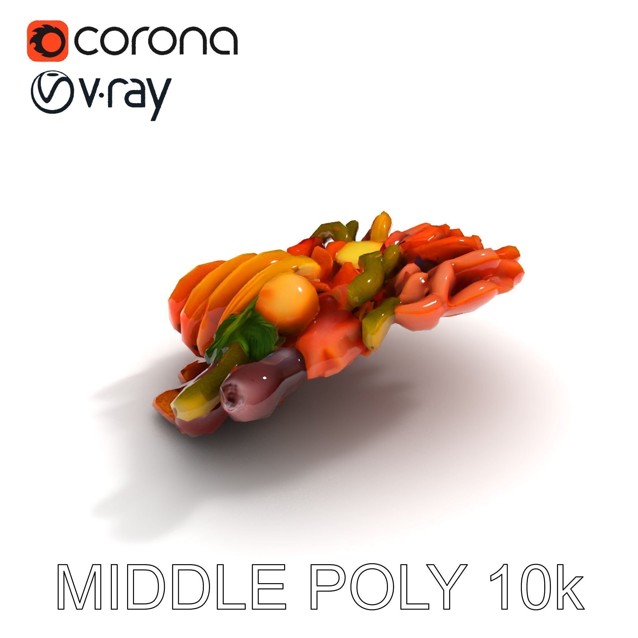 Charcuterie Platter D Model Pack Low-poly 3D model_25