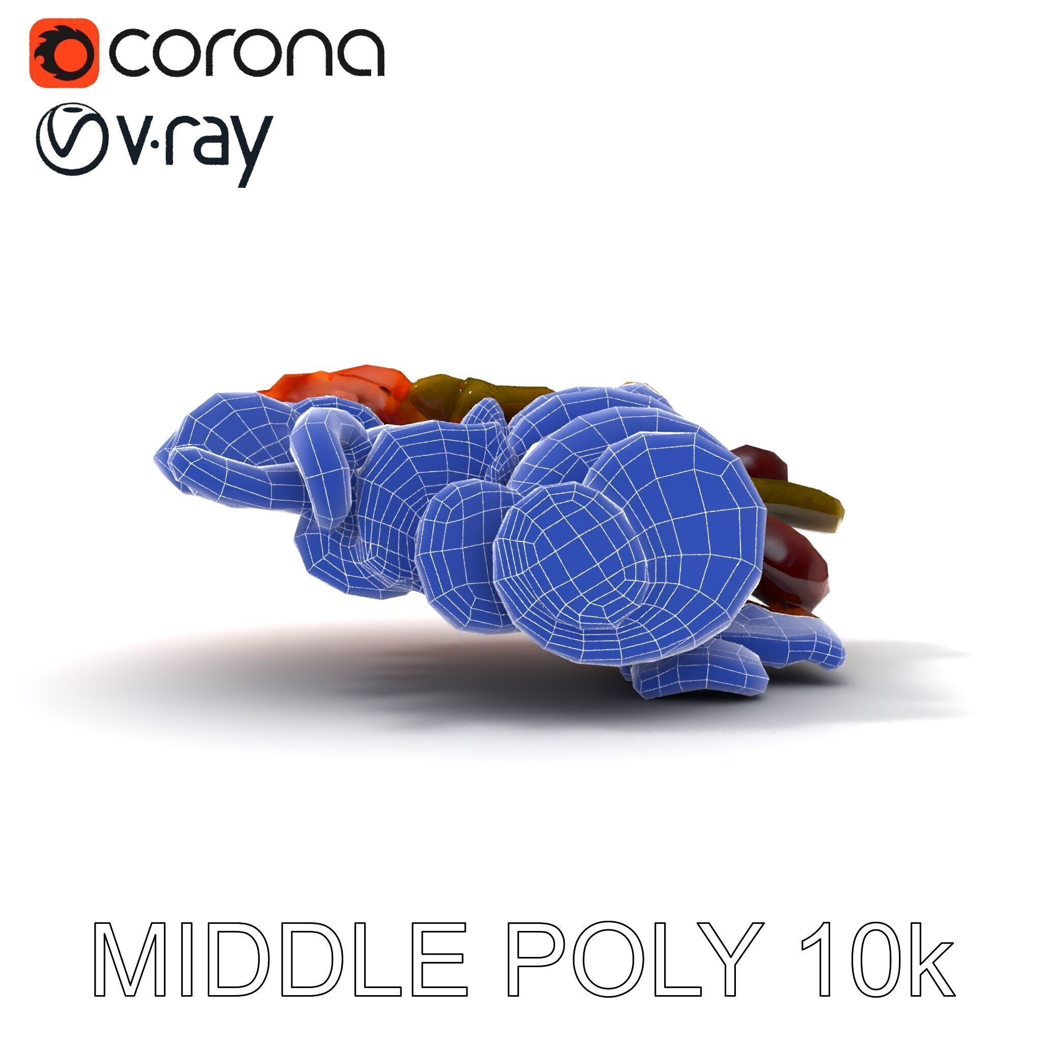 Charcuterie Platter D Model Pack Low-poly 3D model_6