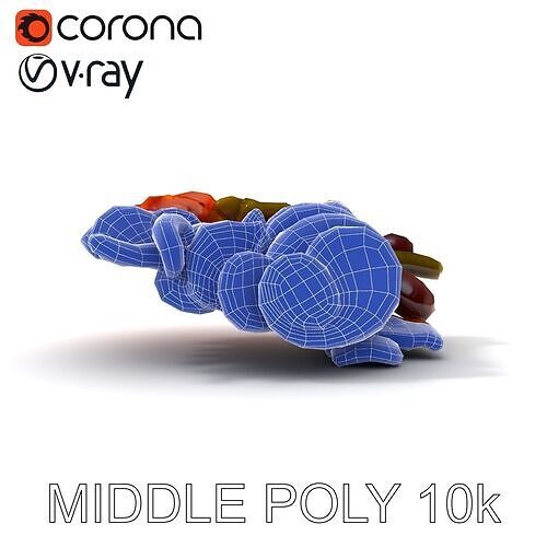 Charcuterie Platter D Model Pack Low-poly 3D model 6