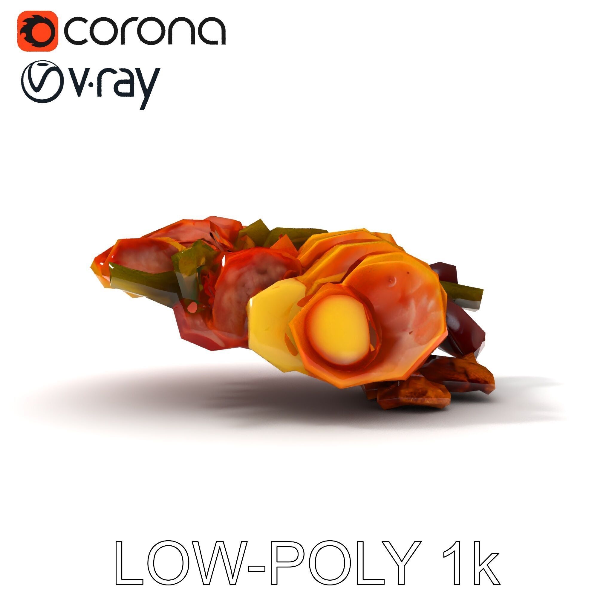 Charcuterie Platter D Model Pack Low-poly 3D model_15