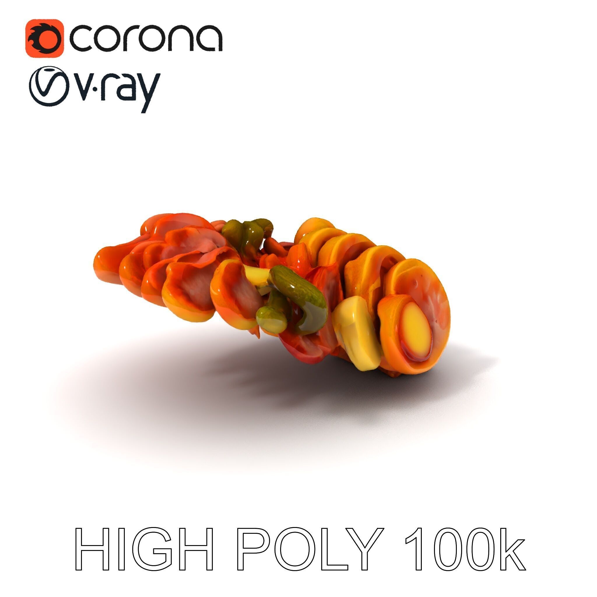 Charcuterie Platter D Model Pack Low-poly 3D model_3