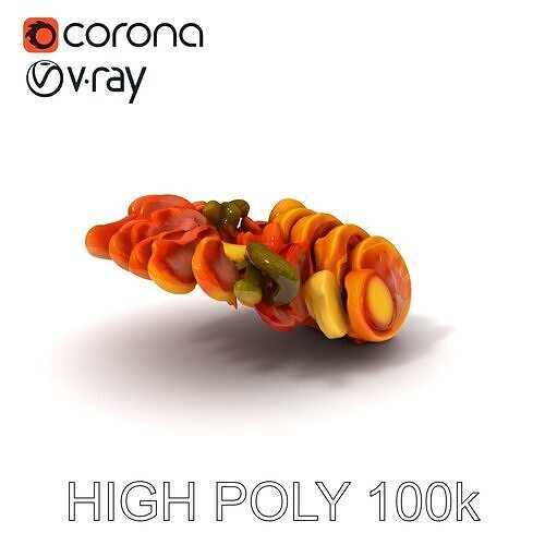 Charcuterie Platter D Model Pack Low-poly 3D model 3