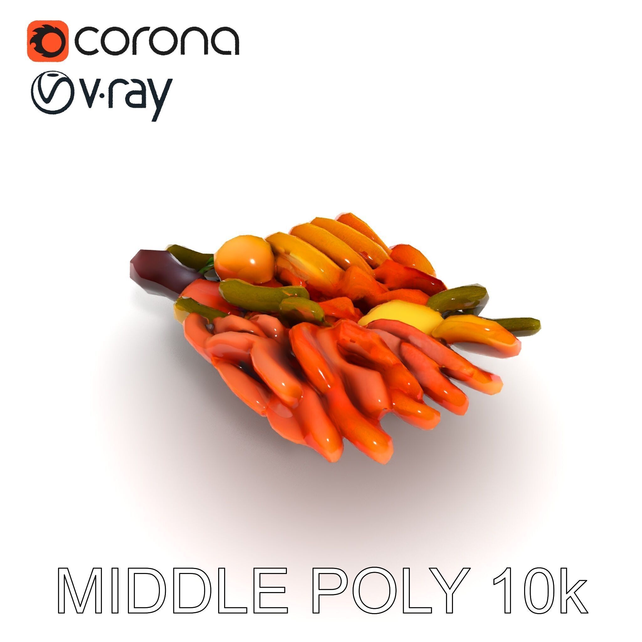 Charcuterie Platter D Model Pack Low-poly 3D model_30