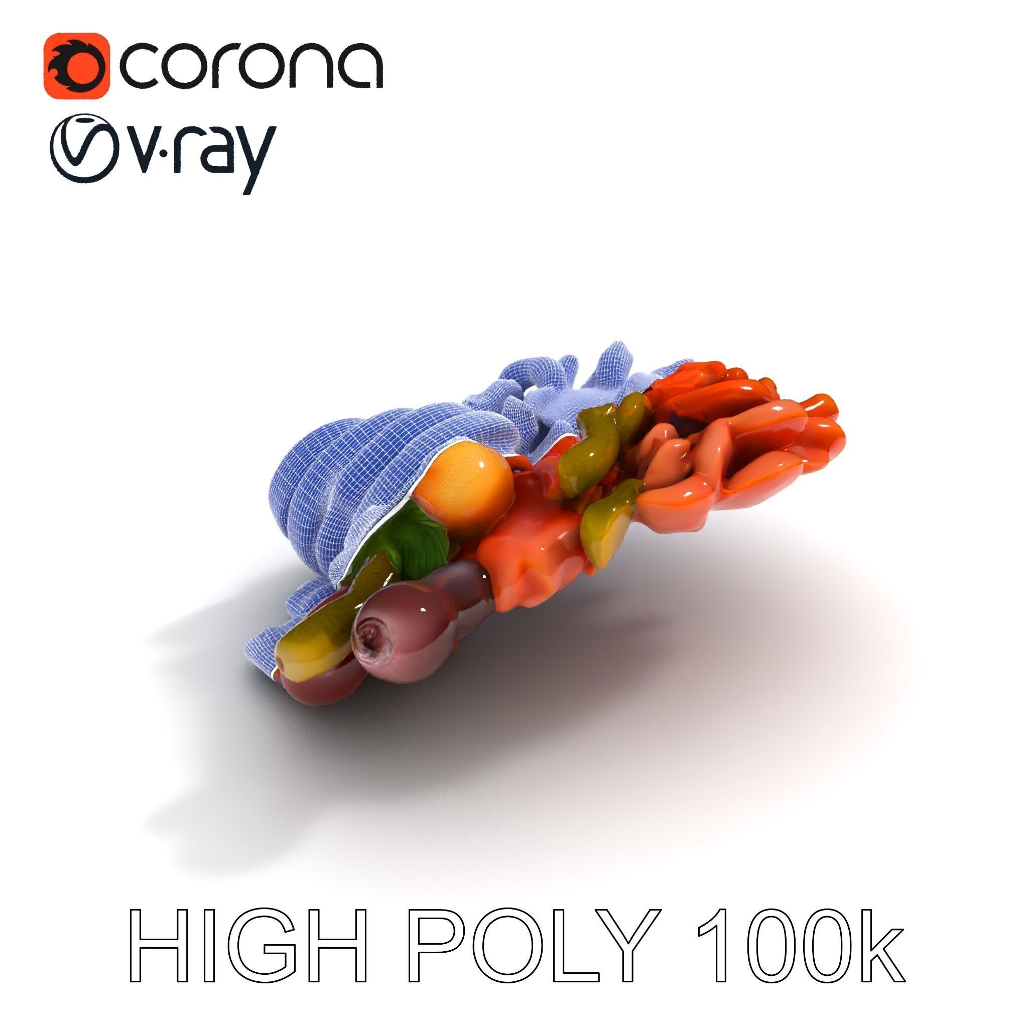 Charcuterie Platter D Model Pack Low-poly 3D model_16