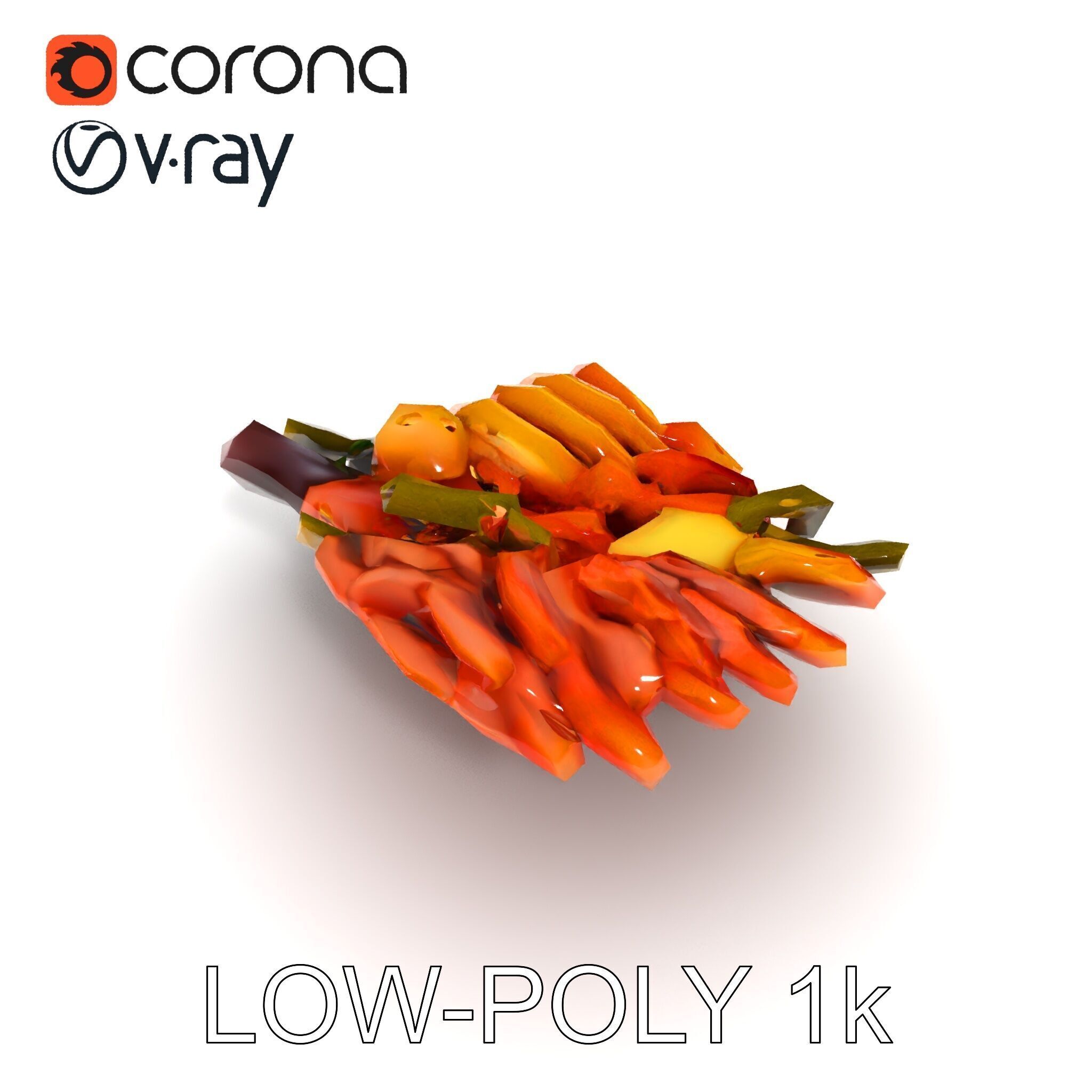 Charcuterie Platter D Model Pack Low-poly 3D model_21