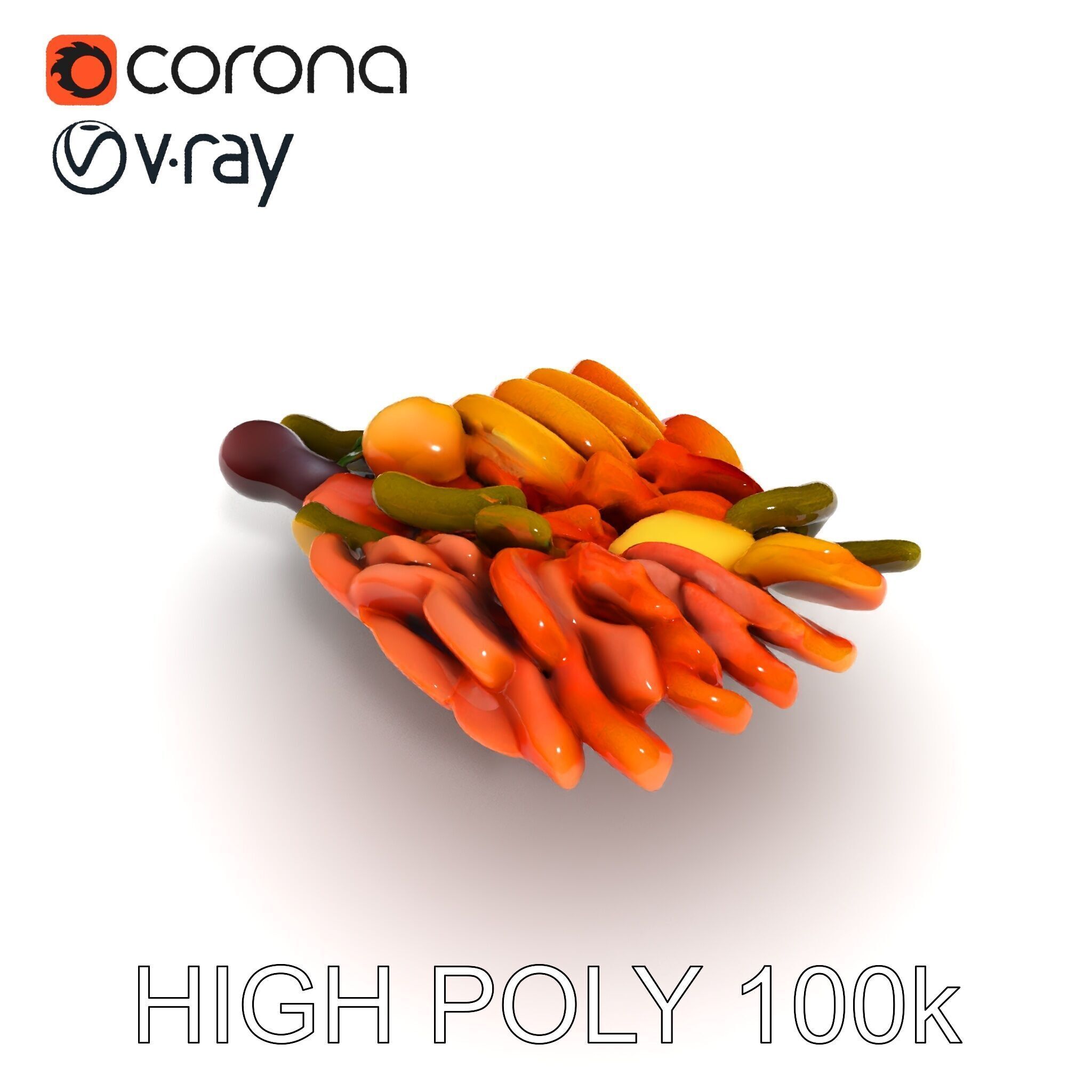 Charcuterie Platter D Model Pack Low-poly 3D model_8