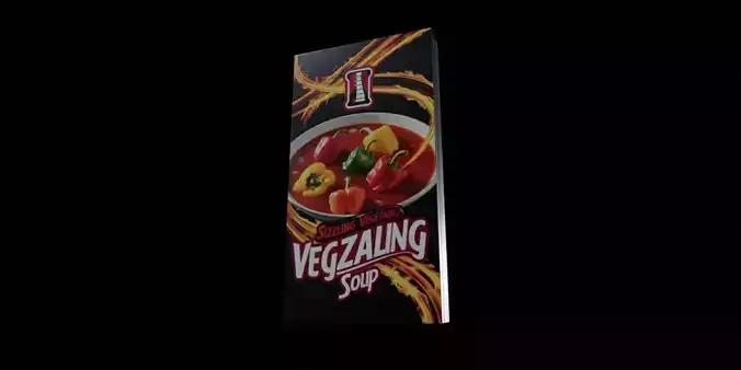 Instant soup-Minestrone Instant Soup-GAME READY PBR  Low-poly 3D model