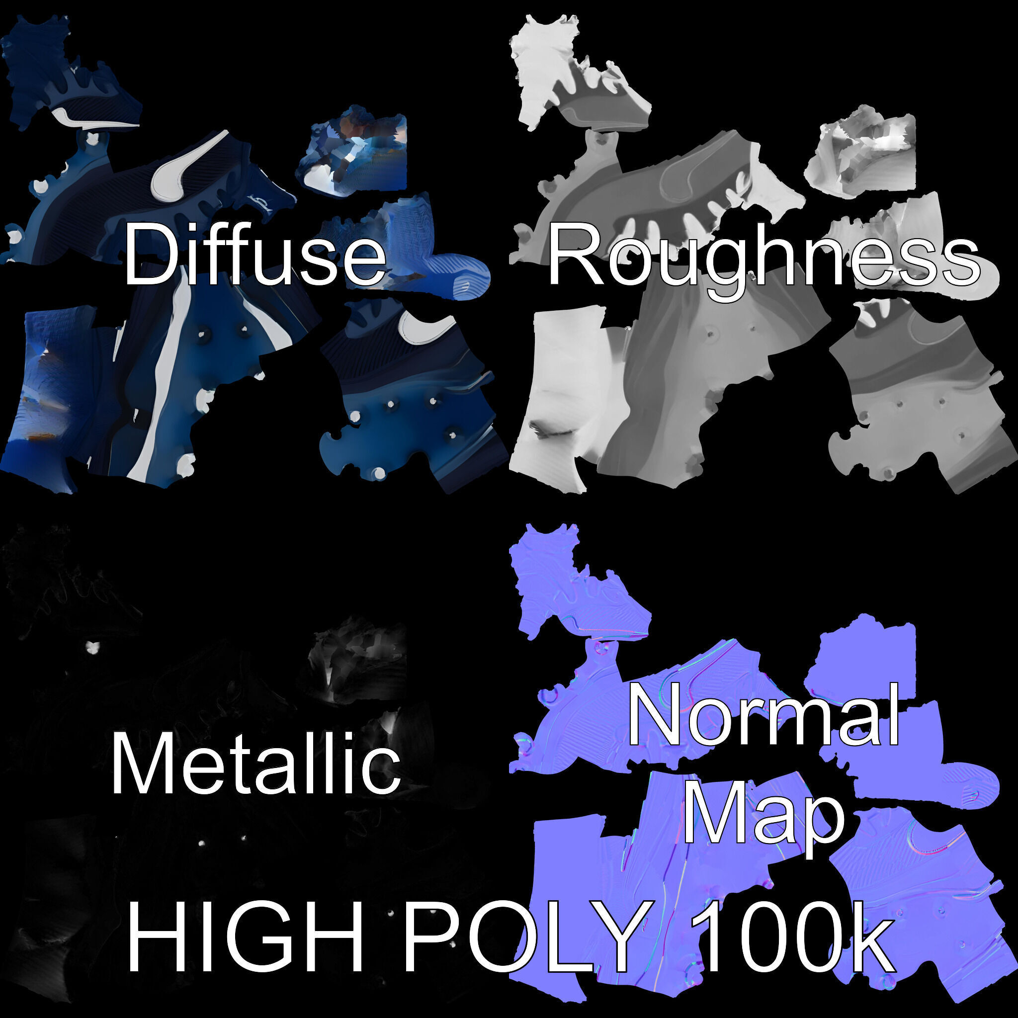 Football Shoe Model Pack Low-poly 3D model_2