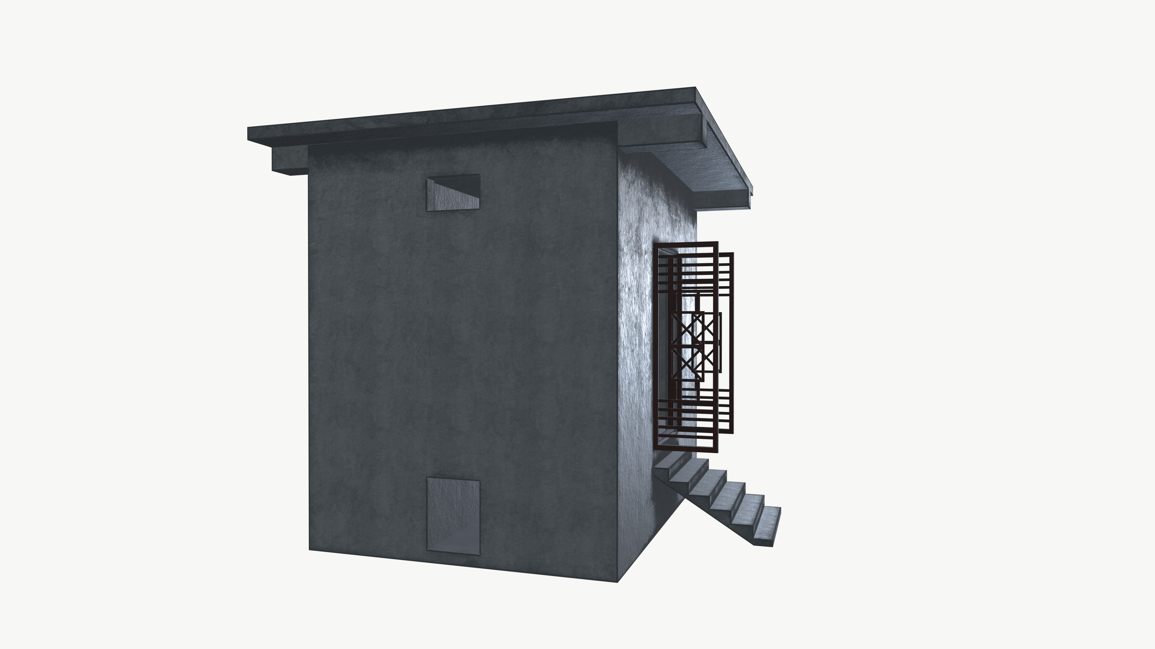 Concrete Room 3D model_2