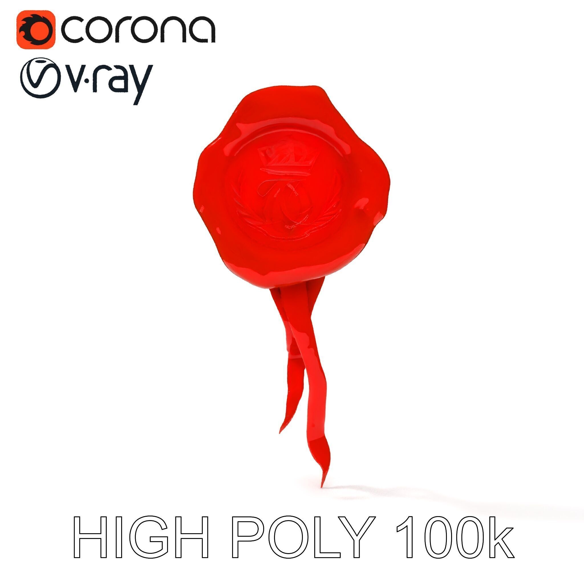 Antique Wax Seal and Parchment Model Pack Low-poly 3D model_19