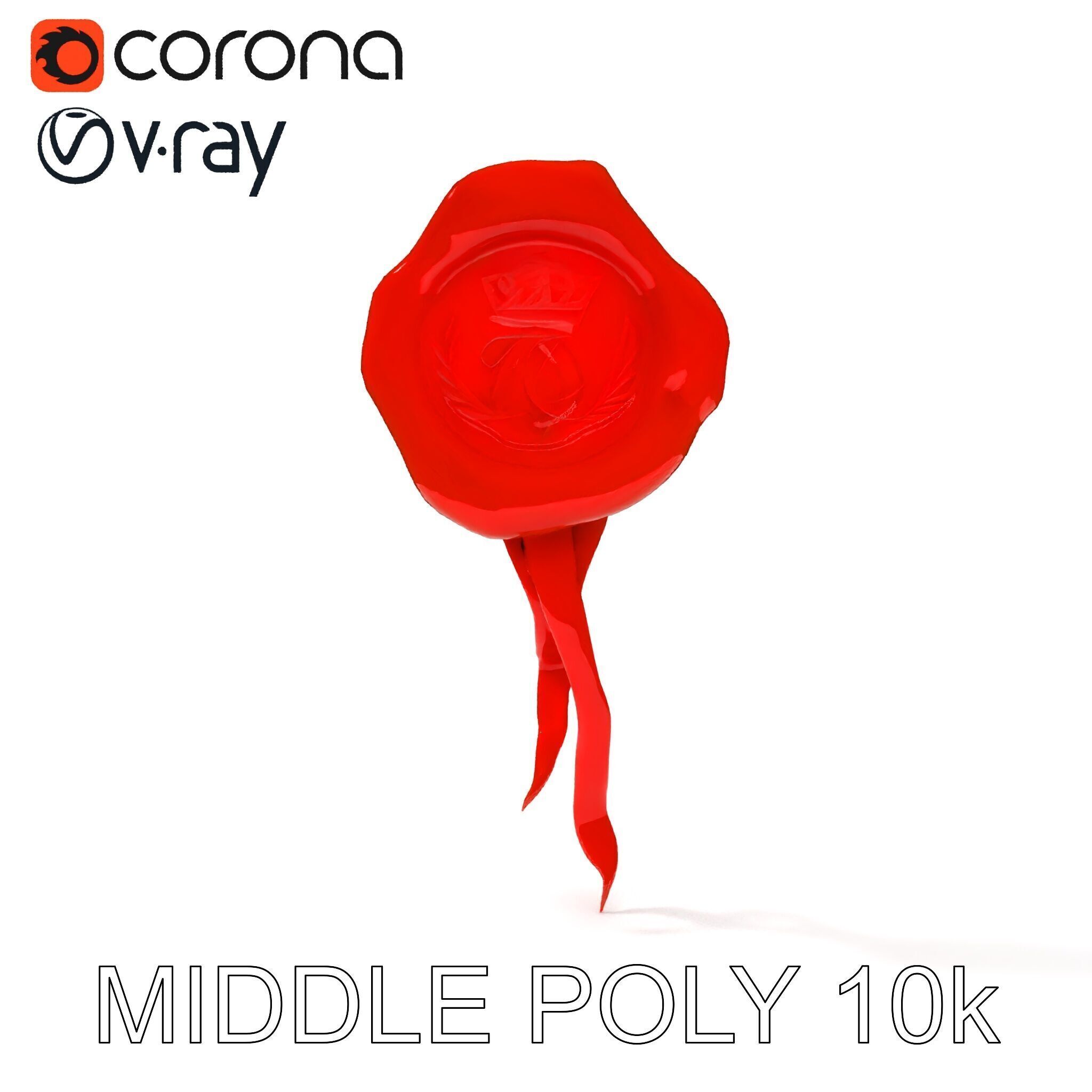 Antique Wax Seal and Parchment Model Pack Low-poly 3D model_34