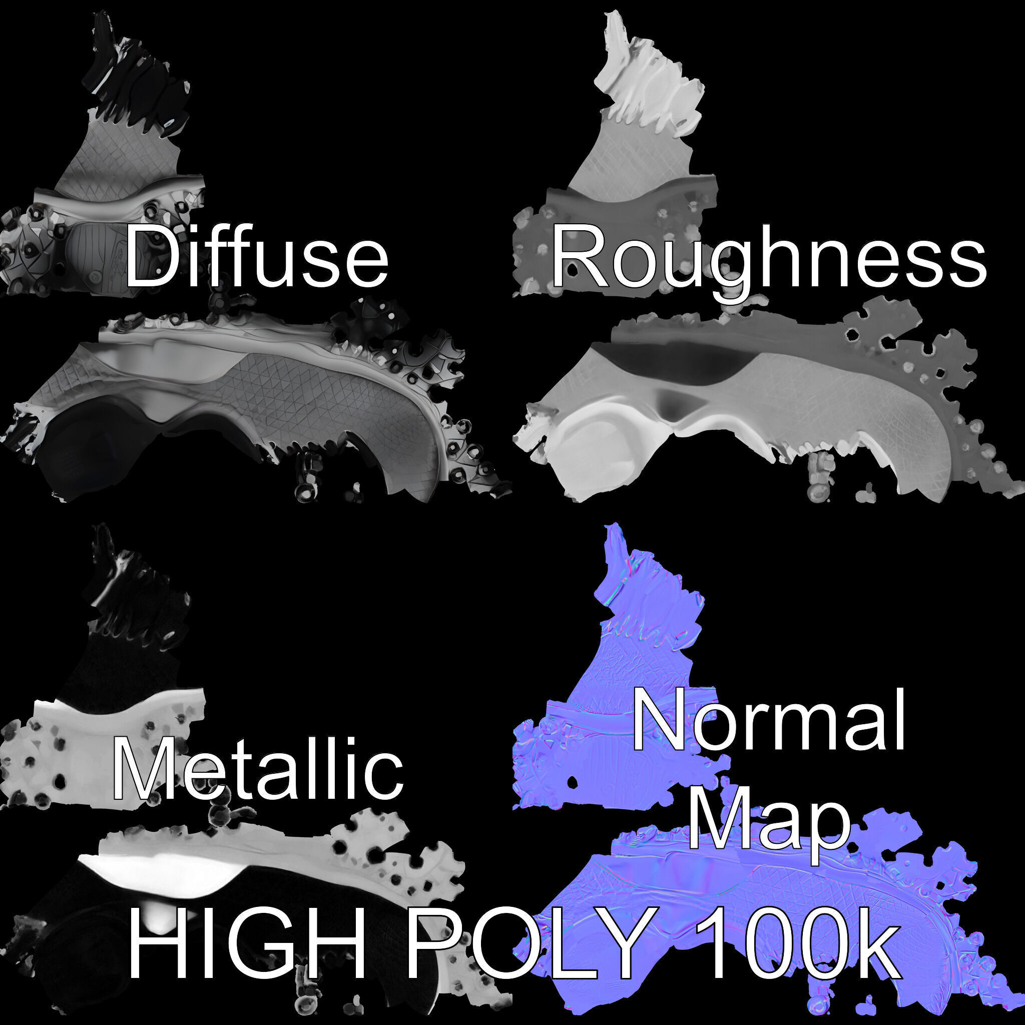 Soccer Shoe Model Pack with Advanced Textures Low-poly 3D model_2