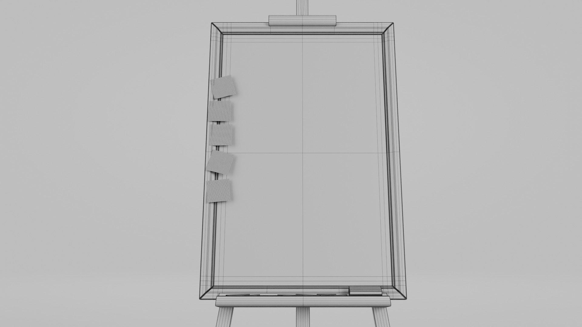 Customizable Wooden Blackboard with Stand - Tall Writing Board Low-poly 3D model_14