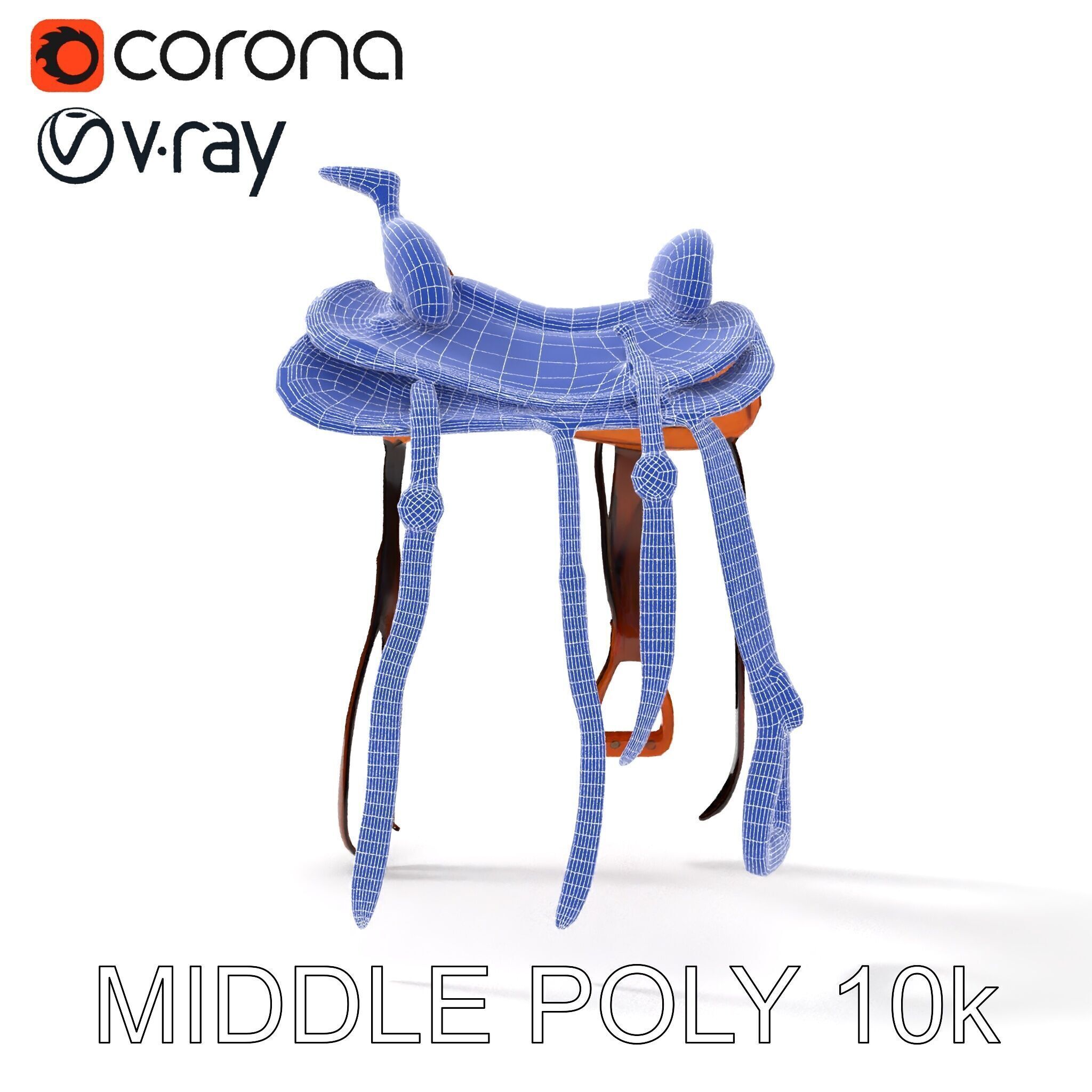 Western Saddle Model Pack for D Rendering and Games Low-poly 3D model_29