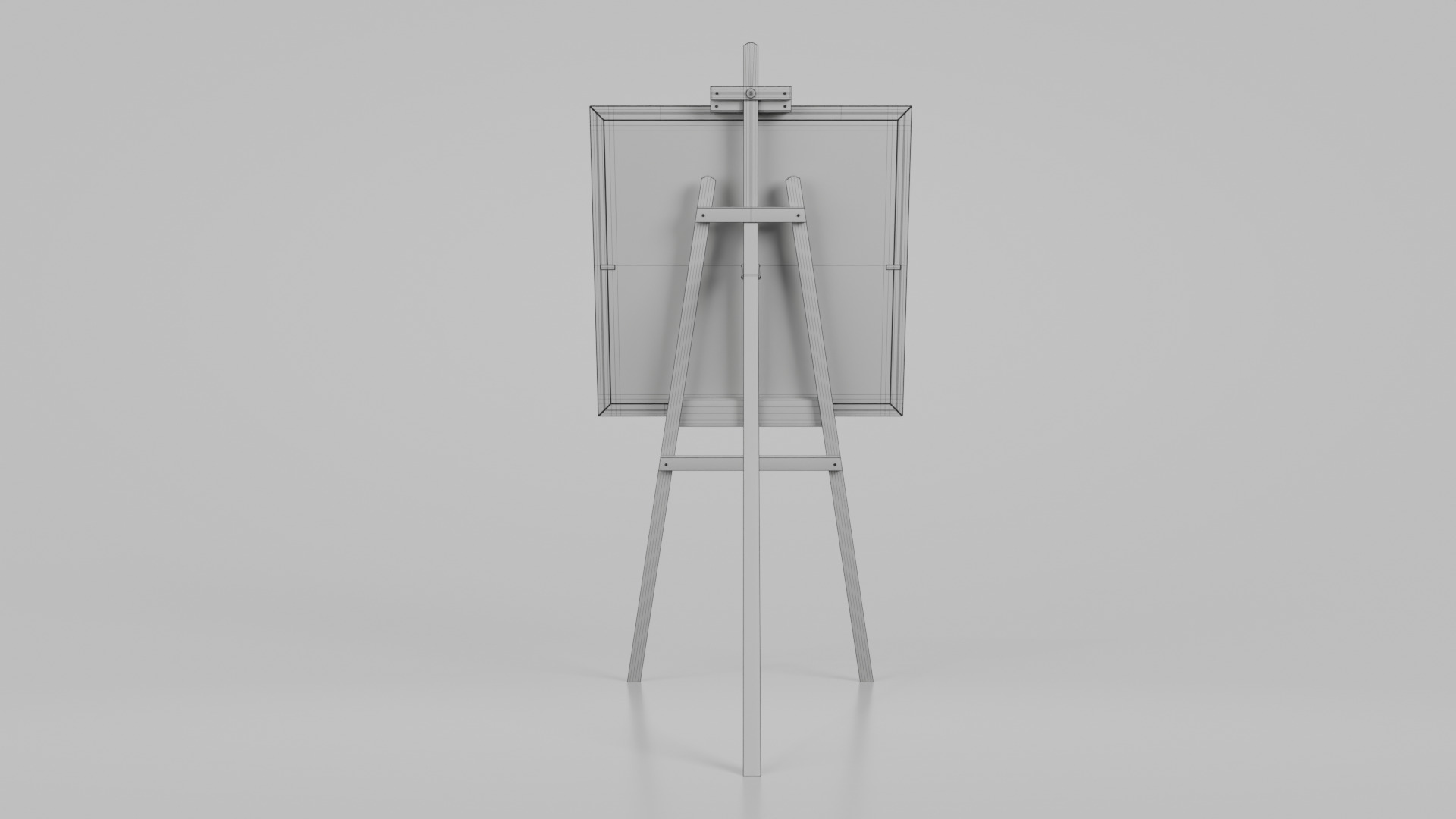 Customizable Wooden Blackboard with Stand - Square Writing Board Low-poly 3D model_13