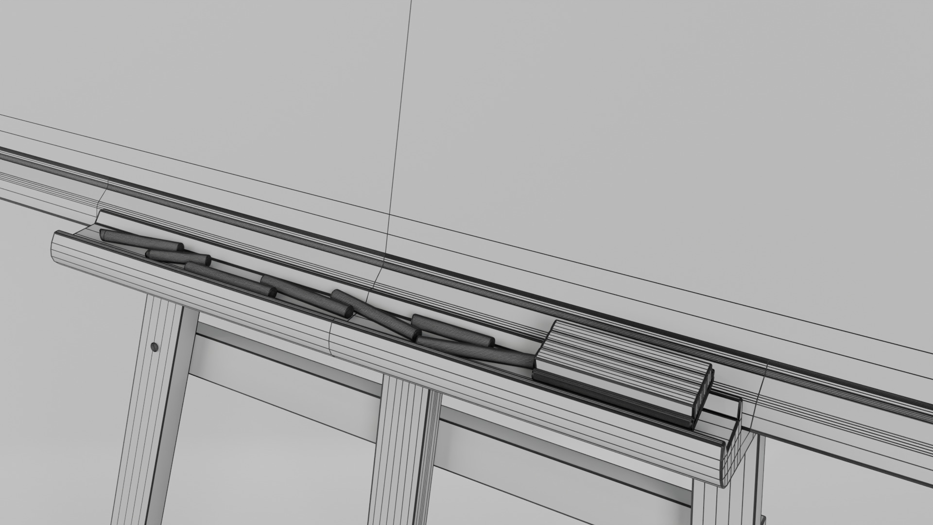 Customizable Wooden Blackboard with Stand - Square Writing Board Low-poly 3D model_14