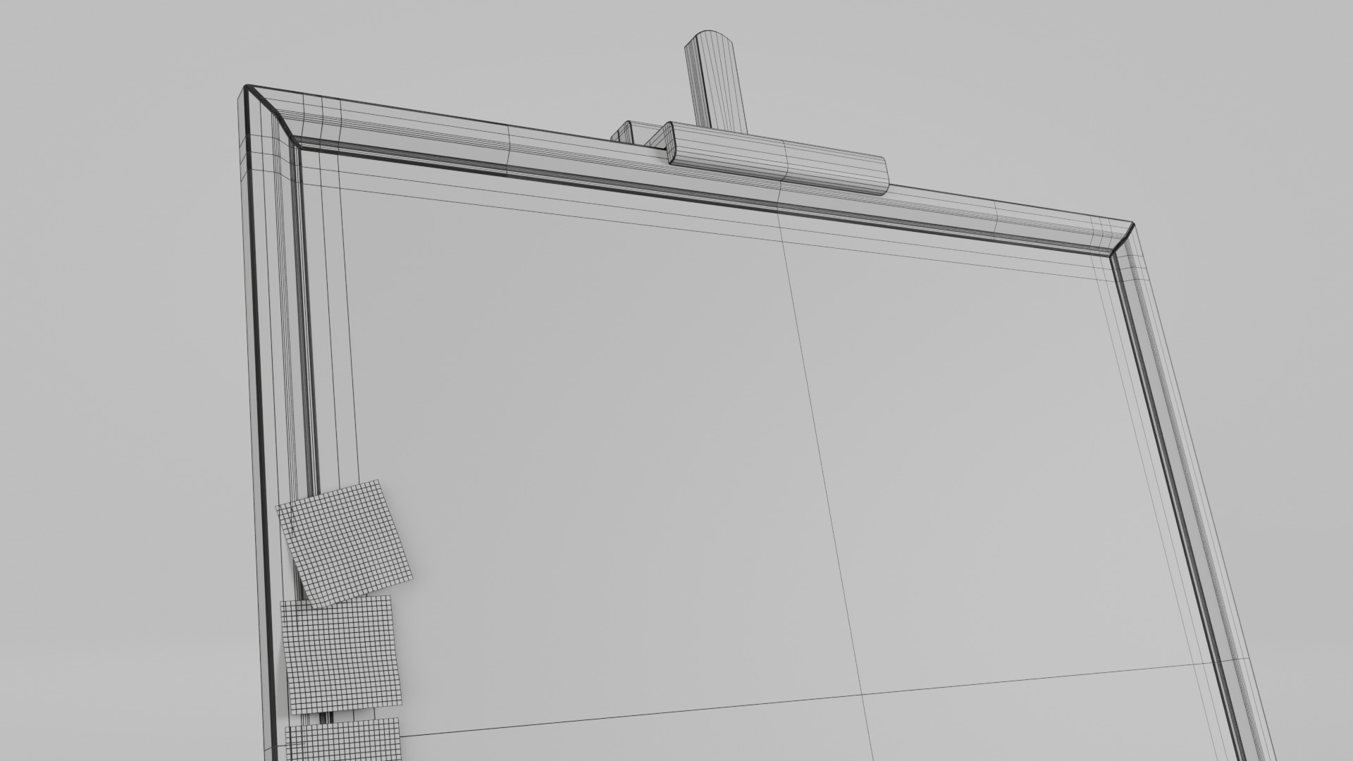 Customizable Wooden Blackboard with Stand - Square Writing Board Low-poly 3D model_15